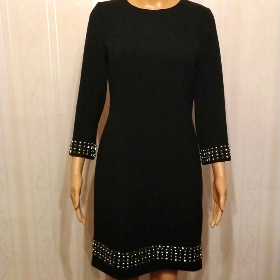 Studded Wool Michael Kors Size 6 Black Thick And Soft Dress